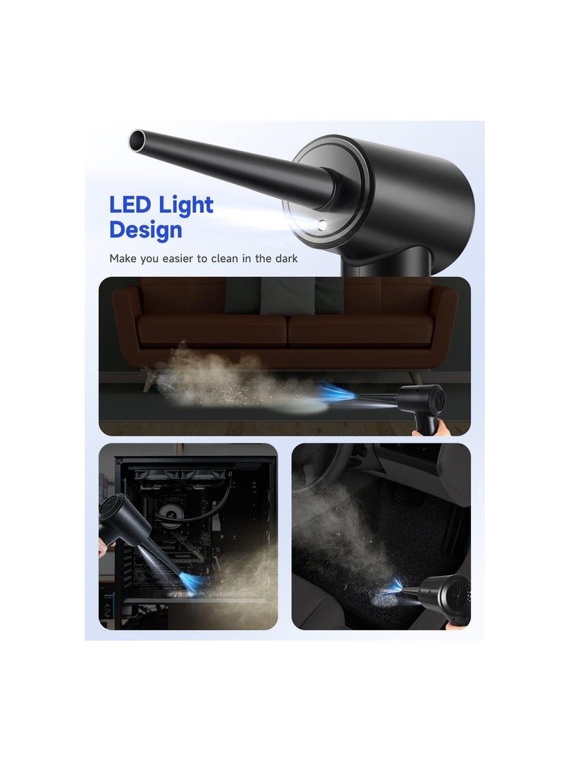 Compressed Air Duster 3-Gear To 51000RPM Electric Air Duster Portable Air Blower With LED Light 6000mAhRechargeable Cordless Air Duster For Computer Keyboard - Image 5
