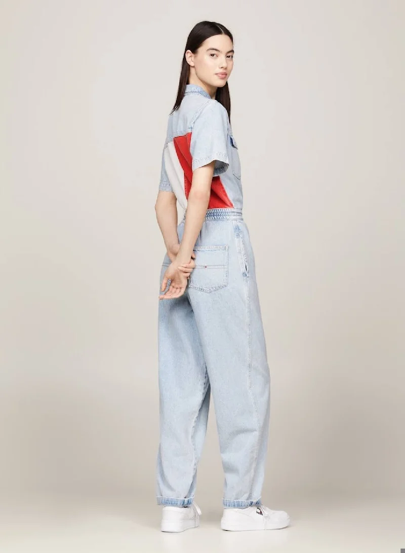 TOMMY JEANS Women's Archive Denim Zip-Thru Boiler Suit -  Rigid denim, Light Blue