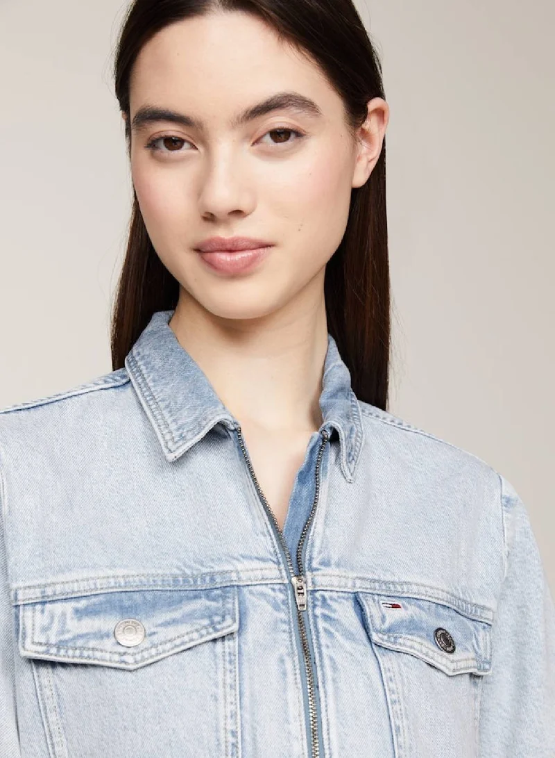 TOMMY JEANS Women's Archive Denim Zip-Thru Boiler Suit -  Rigid denim, Light Blue