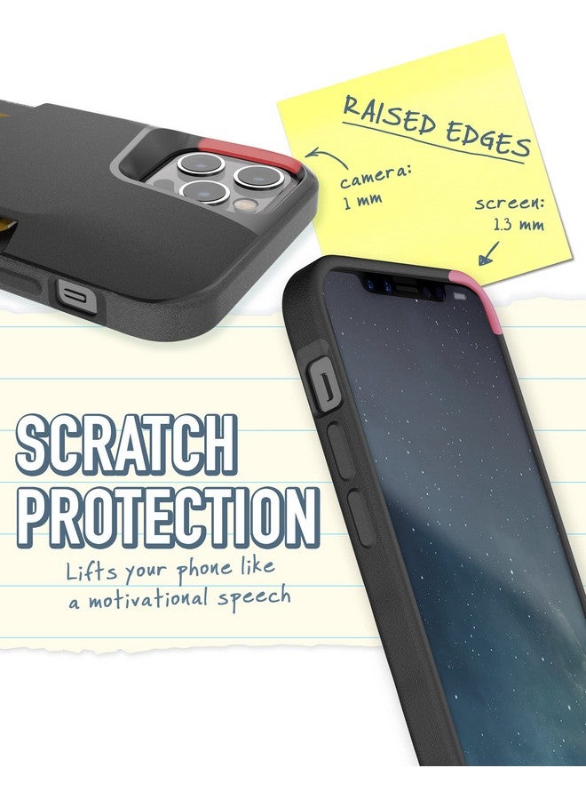 Smartish Smartish® iPhone 12/12 Pro Wallet Case - Wallet Slayer Vol. 1 [Slim Thin + Protective] Credit Card Cash Holder - Drop Tested Hidden Card Slot Cover Compatible with Apple iPhone 12 - Black Tie Affair  - Image 4