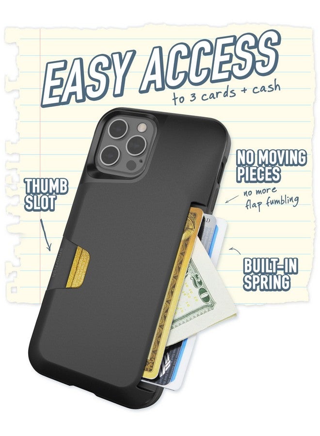 Smartish Smartish® iPhone 12/12 Pro Wallet Case - Wallet Slayer Vol. 1 [Slim Thin + Protective] Credit Card Cash Holder - Drop Tested Hidden Card Slot Cover Compatible with Apple iPhone 12 - Black Tie Affair  - Image 2