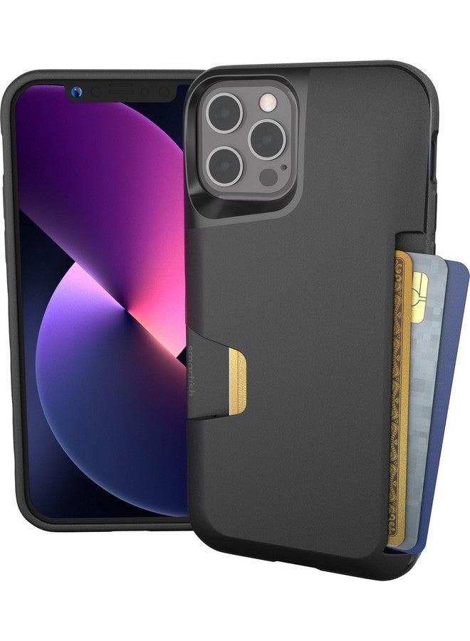 Smartish Smartish® iPhone 12/12 Pro Wallet Case - Wallet Slayer Vol. 1 [Slim Thin + Protective] Credit Card Cash Holder - Drop Tested Hidden Card Slot Cover Compatible with Apple iPhone 12 - Black Tie Affair  - Image 1