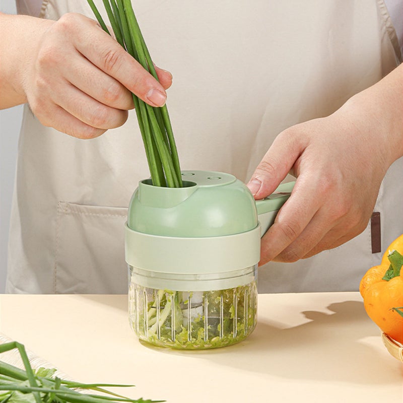 4 in 1 Electric Vegetable Cutter Mini 200ml USB Charging Handheld Wireless Food Processor for Garlic - Image 3
