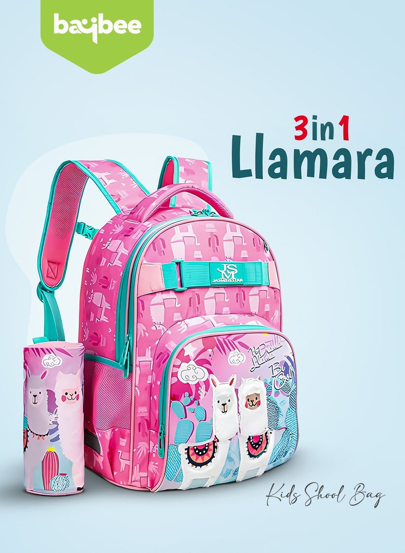 BAYBEE 3 in 1 Kids School Bag Set for Kids | Printed School Backpack Set Combo with Lunch Bag & Pencil Box Preschool Backpacks for Girls Kids Backpack Set for Girls Boys Age 3+ Years Combo Set 4 - Image 2
