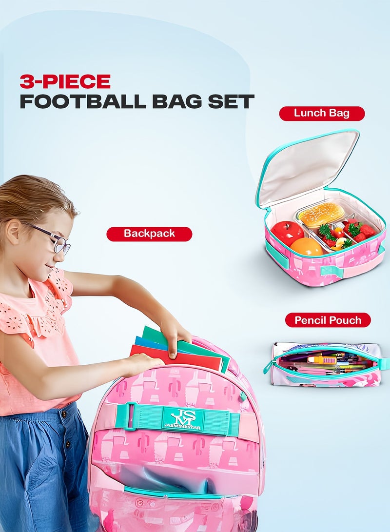 BAYBEE 3 in 1 Kids School Bag Set for Kids | Printed School Backpack Set Combo with Lunch Bag & Pencil Box Preschool Backpacks for Girls Kids Backpack Set for Girls Boys Age 3+ Years Combo Set 4 - Image 5