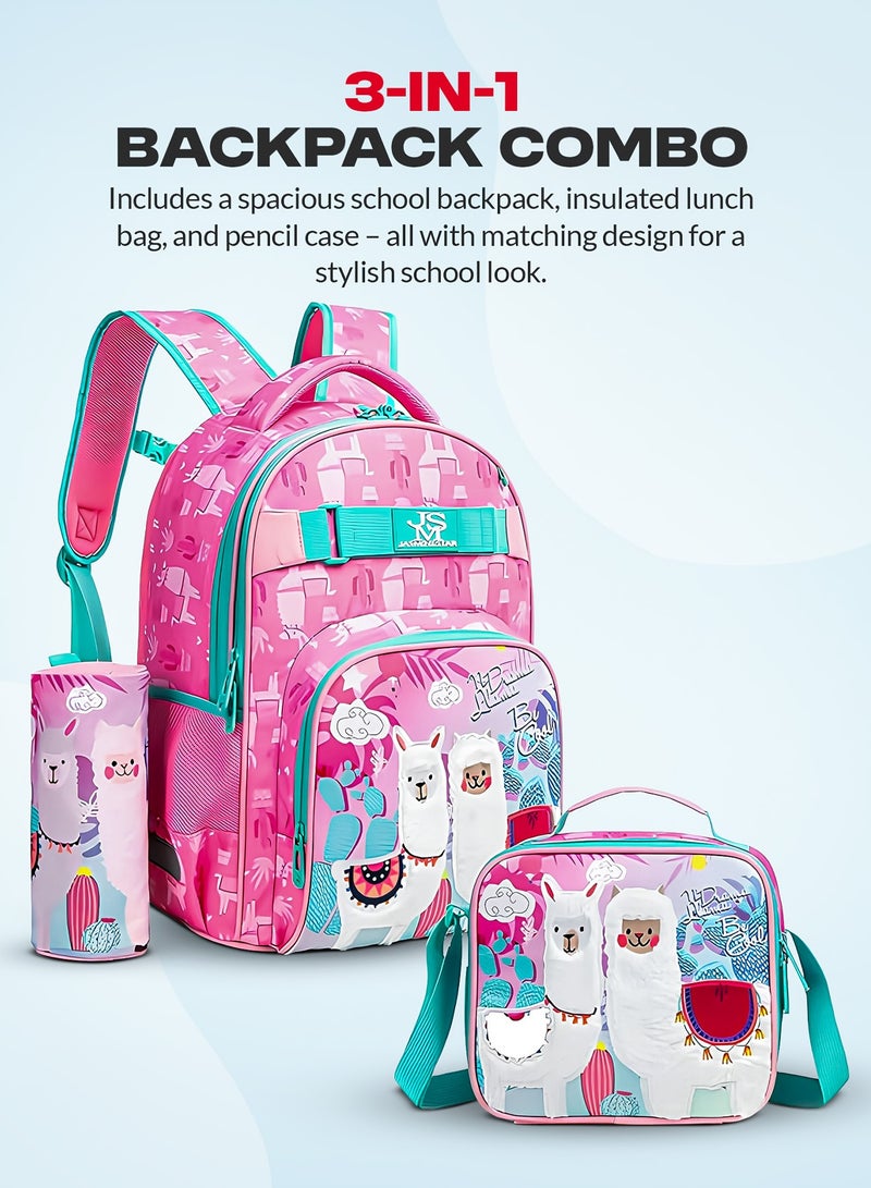 BAYBEE 3 in 1 Kids School Bag Set for Kids | Printed School Backpack Set Combo with Lunch Bag & Pencil Box Preschool Backpacks for Girls Kids Backpack Set for Girls Boys Age 3+ Years Combo Set 4 - Image 4