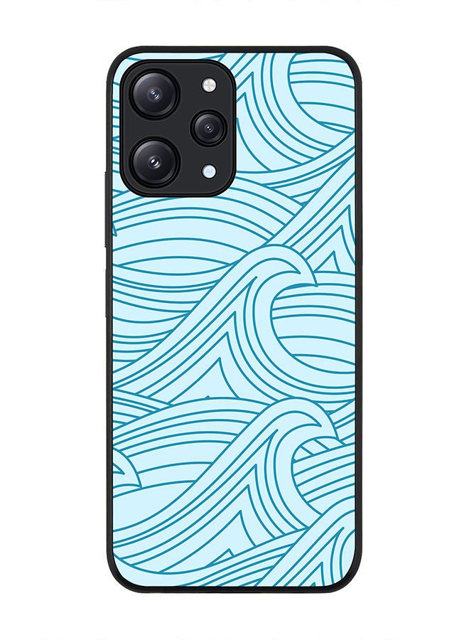 Stylizedd Rugged Black edge case for Xiaomi Redmi 12 4G, Slim fit Soft Case Flexible Rubber Edges Anti Drop TPU Gel Thin Cover -  Rough Seas - Image 1