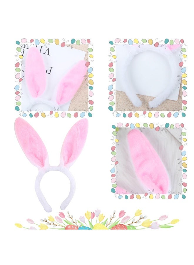 Bunny Ears Pink Headband, Rabbit Ear Accessory, Rabbit Ears Headband, for Ideal Costume for Fancy Dress, for Kids Adults Carnival Party - Image 3