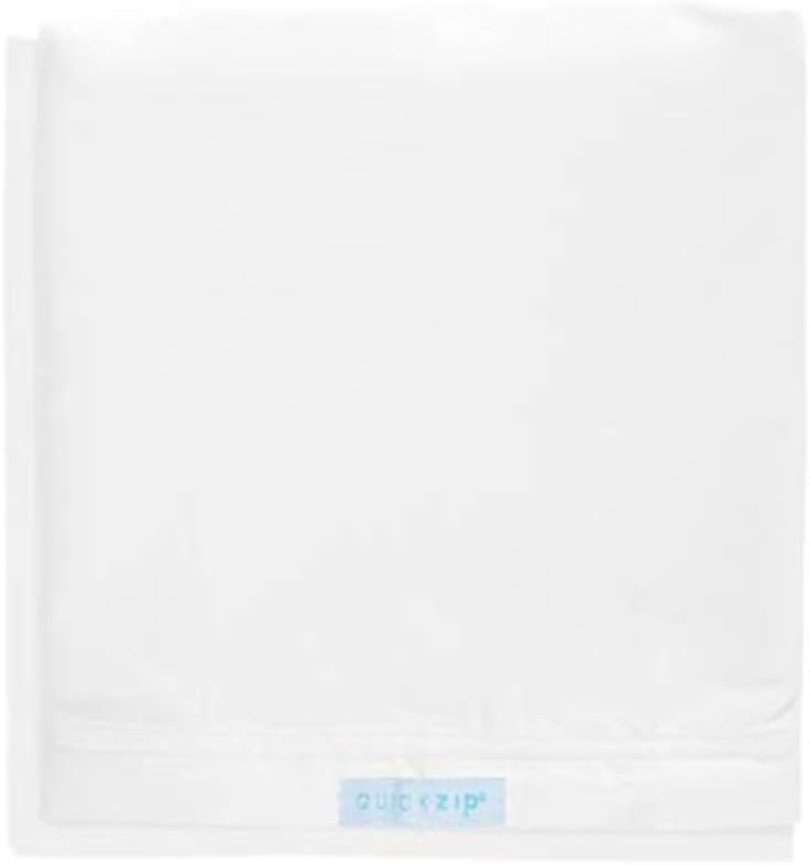 QuickZip Crib Extra Zip-On Sheet - White 100% Cotton - Image 1