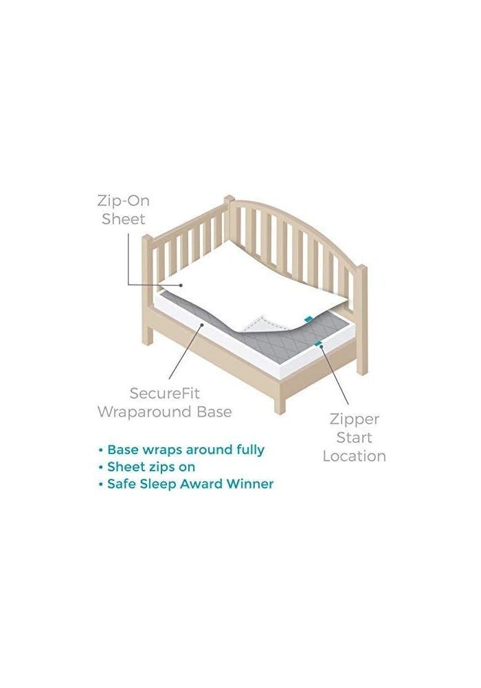 QuickZip Crib Extra Zip-On Sheet - White 100% Cotton - Image 3