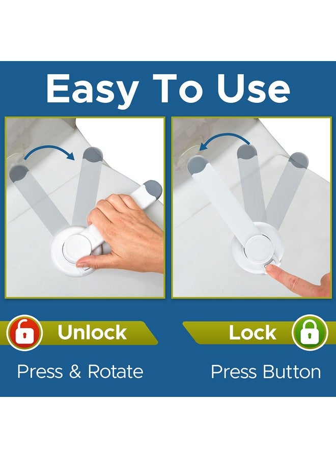 Wappa Baby Baby Toilet Lock (3 Pack) Ideal Baby Proof Toilet Lid Lock with Arm - No Tools Needed Easy Installation with 3M Adhesive - Top Safety Toilet Seat Lock - Fits Most Toilets - White - Image 3