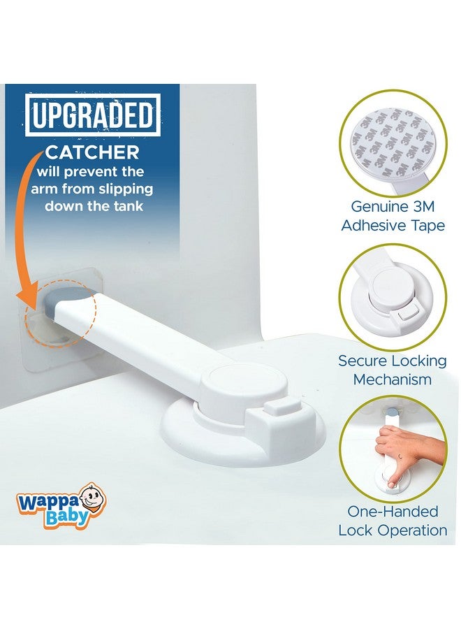 Wappa Baby Baby Toilet Lock (3 Pack) Ideal Baby Proof Toilet Lid Lock with Arm - No Tools Needed Easy Installation with 3M Adhesive - Top Safety Toilet Seat Lock - Fits Most Toilets - White - Image 4