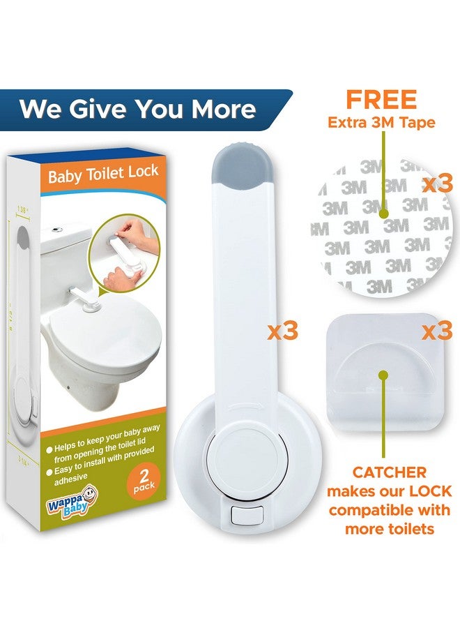 Wappa Baby Baby Toilet Lock (3 Pack) Ideal Baby Proof Toilet Lid Lock with Arm - No Tools Needed Easy Installation with 3M Adhesive - Top Safety Toilet Seat Lock - Fits Most Toilets - White - Image 5
