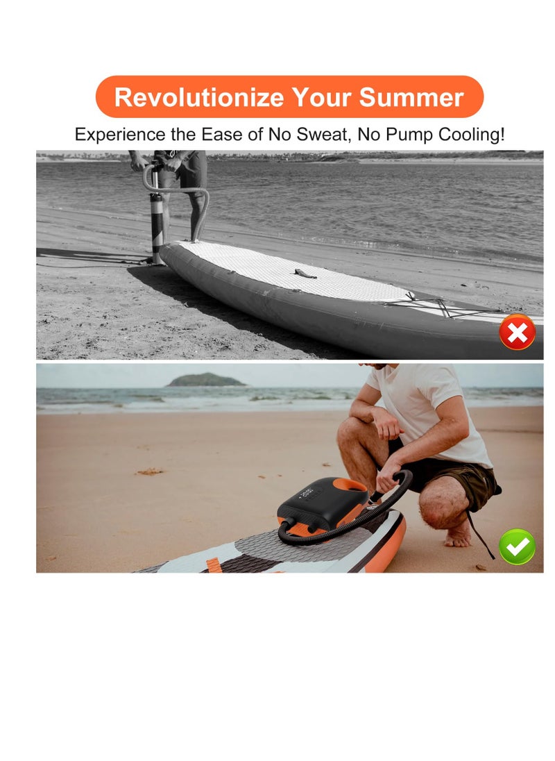 KASTWAVE Electric SUP Pump, 20PSI Paddleboard Air Pump with Auto-Stop, Rechargeable SUP Electric Inflator, 12V DC Car Connector, Ideal for Paddle Boards, Air Tents & Awnings  - Image 3