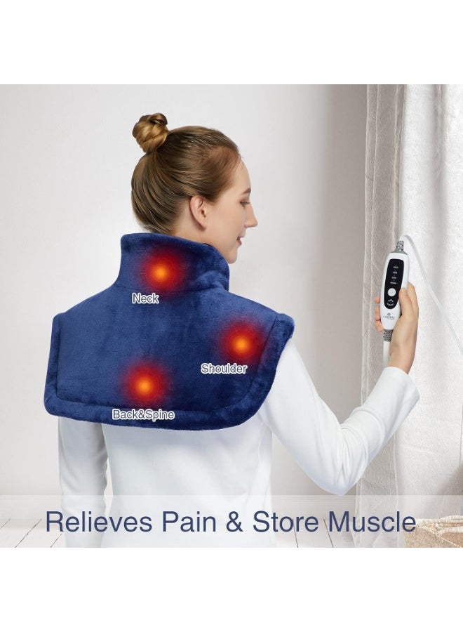 وسادة تدفئة كهربائية ثقيلة للرقبة والكتفين - نظام علاج بالضغط العميق احترافي لراحة مستهدفة - وسادة تدفئة سريعة معتمدة من UL بتصميم انسيابي - لفافة حرارية متطورة لاسترخاء العضلات - Image 2