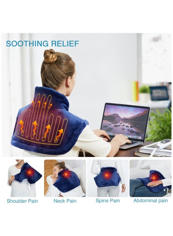 وسادة تدفئة كهربائية ثقيلة للرقبة والكتفين - نظام علاج بالضغط العميق احترافي لراحة مستهدفة - وسادة تدفئة سريعة معتمدة من UL بتصميم انسيابي - لفافة حرارية متطورة لاسترخاء العضلات - Image 4