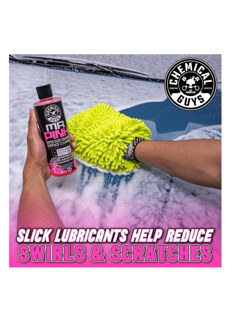 Chemical Guys صابون غسيل السيارات الرغوي CWS_402_16 Mr. Pink من Chemical Guys (يعمل مع مدافع الرغوة أو مسدسات الرغوة أو غسيل الدلو) آمن للسيارات والشاحنات والدراجات النارية والمركبات الترفيهية والمزيد، 16 أونصة سائلة، برائحة الحلوى - Image 3
