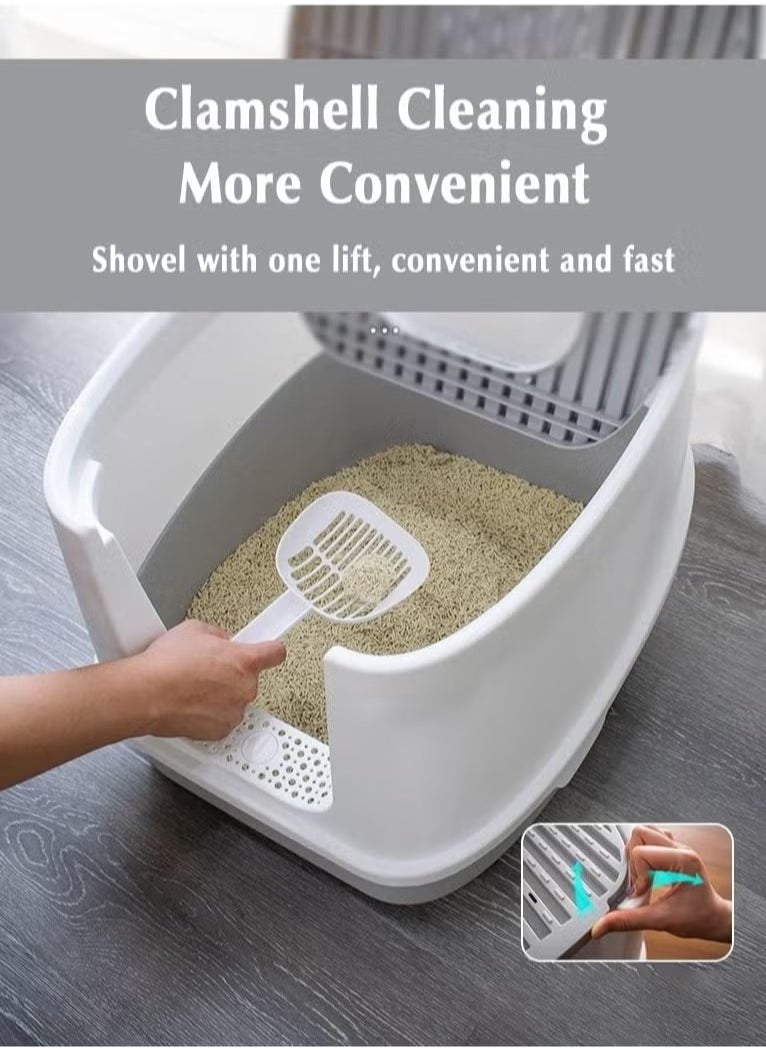 Rock Pow - Double Entrance Fully enclosed cat litter box extra large 51*45CM Accommodate 10kg cat easy to clean and deodorize The enlarged basin can hold 12L cat litter - Image 1