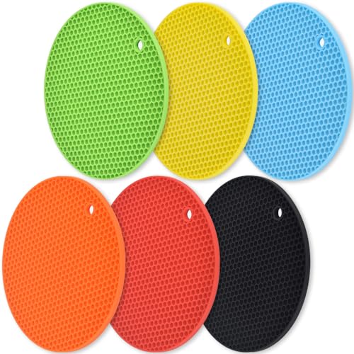 homEdge homEdge Silicone Trivets Mat, 6 Packs Multipurpose Non Slip Heat Resistant Pot Holder-Assorted Color  - Image 2