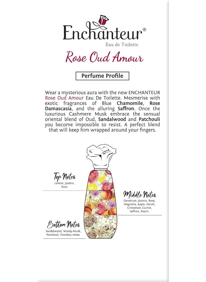 EnchantEUr Rose Oud Amour Eau De Toilette, 100 ml - Long Lasting Perfume for Women - Image 3