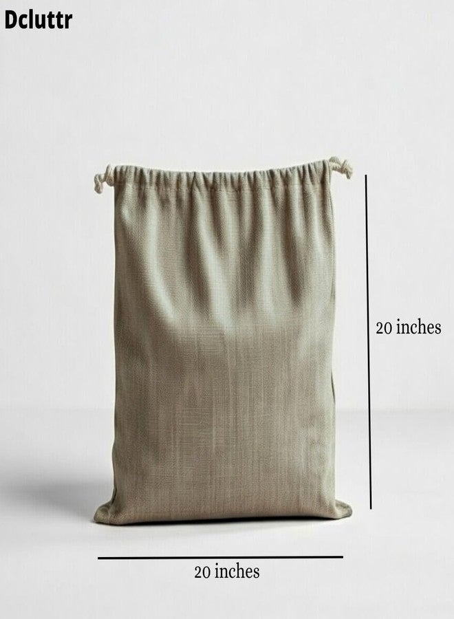 Dcluttr Handbag Dust Covers for Storage, Pack of 6 - Beige Cotton Purse Bags with Drawstring Closure - Image 5