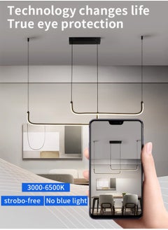 LOOPITYS 90CM - Three color temperature - Modern luxury - Restaurant pendant light, bedroom pendant light, 150cm height adjustable,chandelier  - Image 4