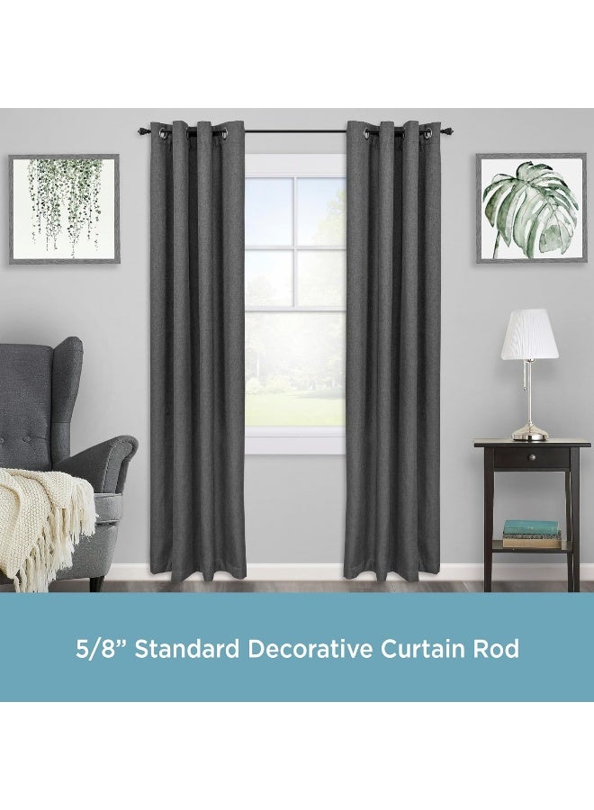 Kenney Kiera Crown Window Curtain Rod Adjustable Curtain Rod for Windows 28 to 48 Inches Extendable Curtain Rod Set Matte Black Curtain Rod - Image 2