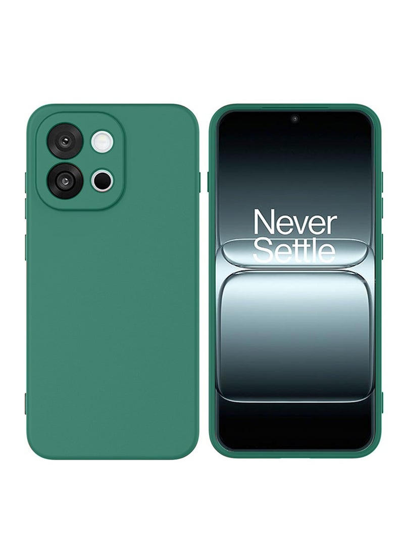 دبليو تيك غطاء واقي مصنوع من السيليكون السائل الناعم بحجم Premium لجهاز OnePlus 13T 5G 2025 (MCRPSN) - اللون الأخضر الداكن - Image 1