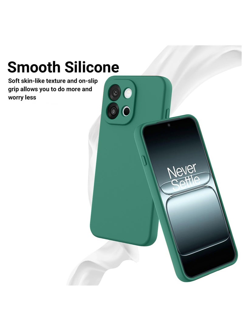 دبليو تيك غطاء واقي مصنوع من السيليكون السائل الناعم بحجم Premium لجهاز OnePlus 13T 5G 2025 (MCRPSN) - اللون الأخضر الداكن - Image 3