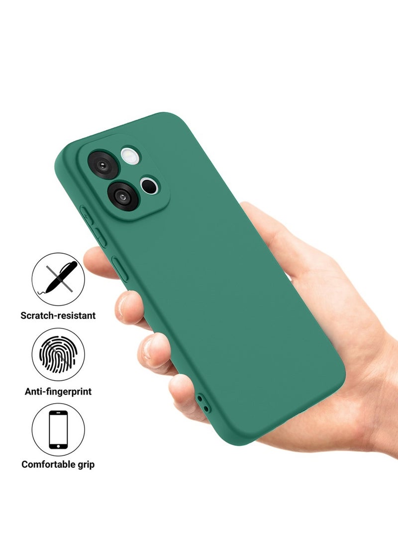 دبليو تيك غطاء واقي مصنوع من السيليكون السائل الناعم بحجم Premium لجهاز OnePlus 13T 5G 2025 (MCRPSN) - اللون الأخضر الداكن - Image 2