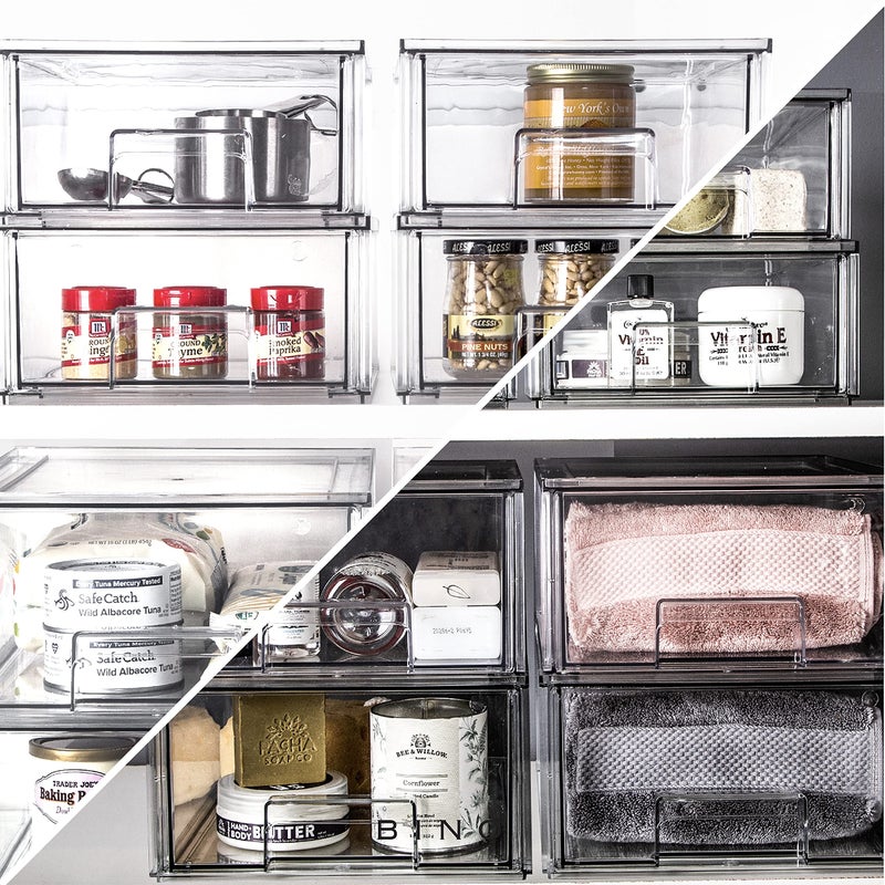 BINO | Stackable Storage Drawers, Large - Clear | THE CRATE COLLECTION | Storage Bins With Drawers | Bathroom Organizers | Under Sink Organizer | Vanity Cabinet Home Organization - Image 5