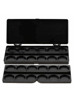 Semme Nail Art Palette, 24 Grid Plastic Nail Art Paint Color Mixing Palette Plate Watercolor Pigment Color Mixing Case Manicure Drawing Tray(Black)  - Image 4