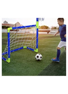 واي نوت 🏀⚽ مجموعة مرمى كرة القدم 2 في 1 مع حلقة كرة السلة للأطفال – ترفيه رياضي مزدوج داخل المنزل وخارجه!  - Image 3