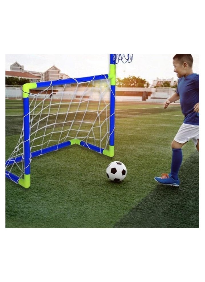 واي نوت 🏀⚽ مجموعة مرمى كرة القدم 2 في 1 مع حلقة كرة السلة للأطفال – ترفيه رياضي مزدوج داخل المنزل وخارجه!  - Image 3