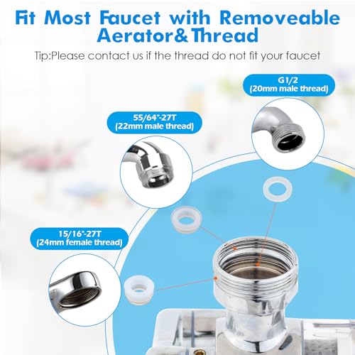 Pure Take Water Filter for Bathroom Sink 1080 Rotating Swivel Faucet Extender Water Purifier for Sink Remove Chlorine, Taste,Odor More Than 99% Relieve Dry, Rough&Itchy Senstive Skin - Image 3