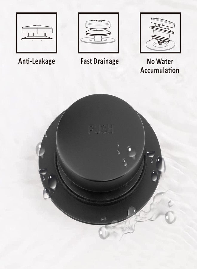 Artiwell Universal Tip Toe Bath Drain Stopper and Cover, Bathtub Drain Stopper, Replaces Lift and Turn, Tip-Toe and Trip Lever drains for Tub, EZ Installation and Clearing (MATT Black) - Image 4