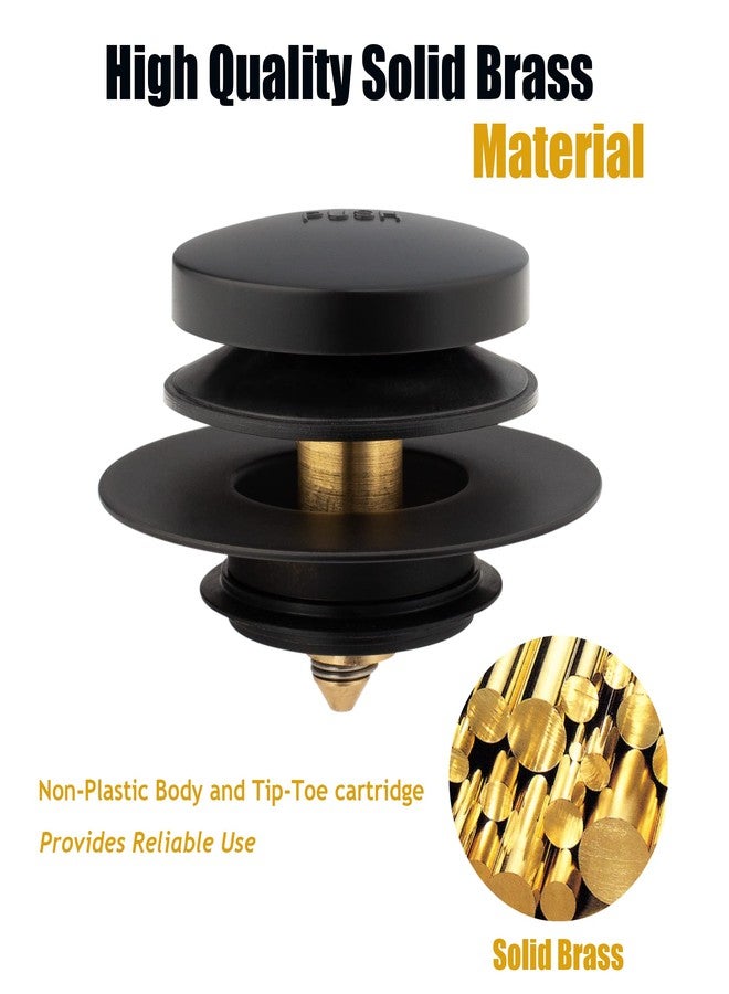 Artiwell Universal Tip Toe Bath Drain Stopper and Cover, Bathtub Drain Stopper, Replaces Lift and Turn, Tip-Toe and Trip Lever drains for Tub, EZ Installation and Clearing (MATT Black) - Image 5
