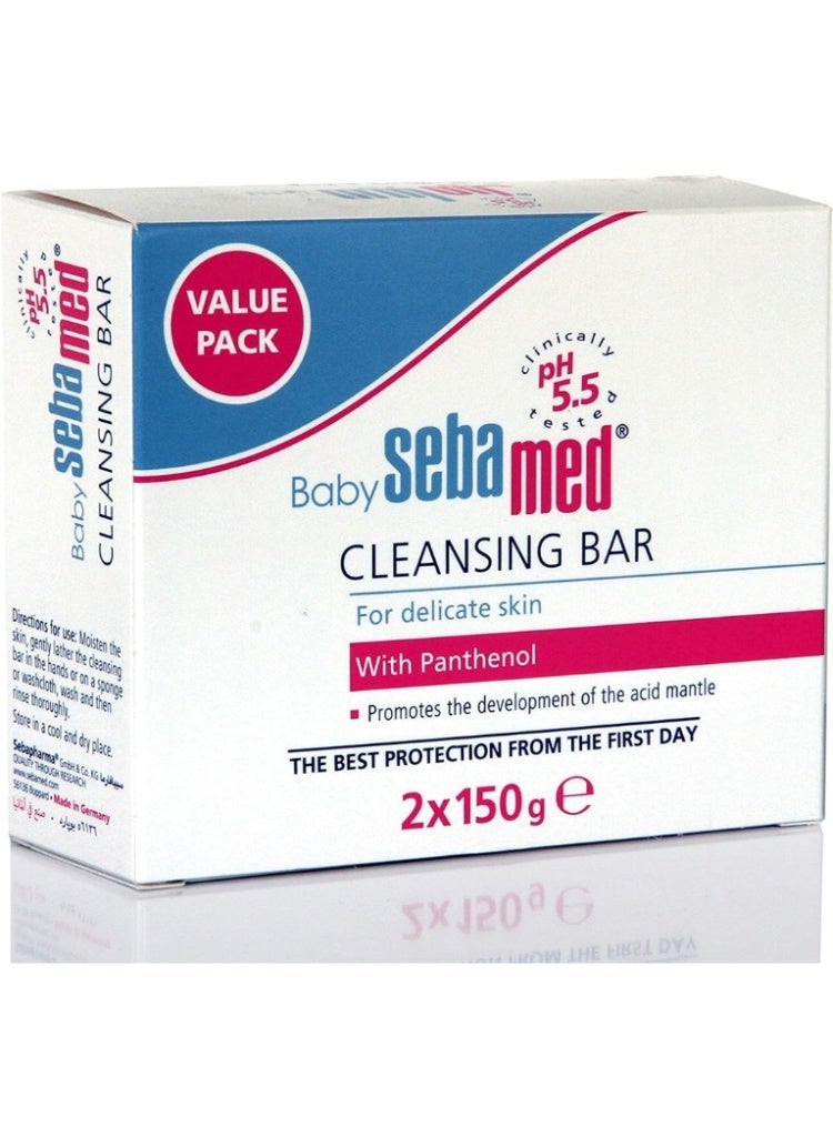 Sebamed Baby Cleansing Bar 150g x2 Value Pack – pH 5.5 Gentle Soap-Free Cleanser for Baby Skin - Image 2