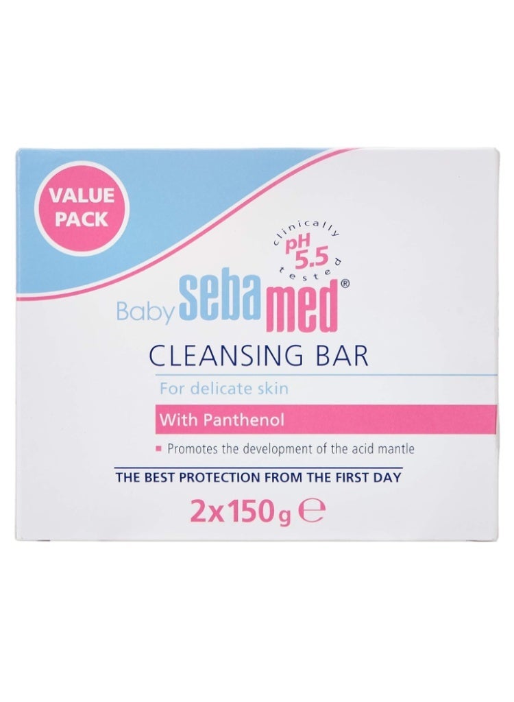 Sebamed Baby Cleansing Bar 150g x2 Value Pack – pH 5.5 Gentle Soap-Free Cleanser for Baby Skin - Image 1