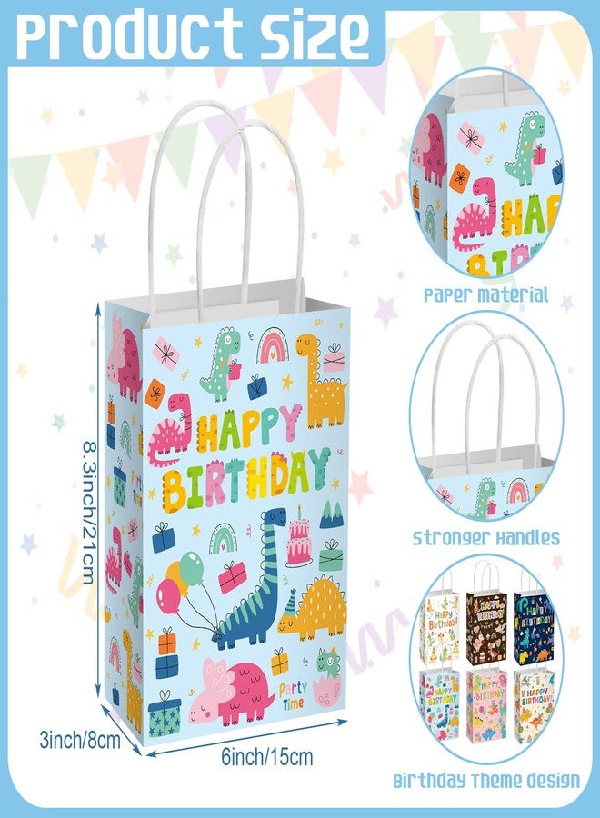 Epakh 24 Pcs Dinosaur Birthday Gift Bags with Handle Happy Birthday Dino Party Bags Dinosaur Candy Treat Goodies Paper Favors Package for Party Supplies, 8.3 x 6 x 3 Inches - Image 3