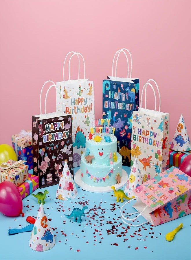 Epakh 24 Pcs Dinosaur Birthday Gift Bags with Handle Happy Birthday Dino Party Bags Dinosaur Candy Treat Goodies Paper Favors Package for Party Supplies, 8.3 x 6 x 3 Inches - Image 4