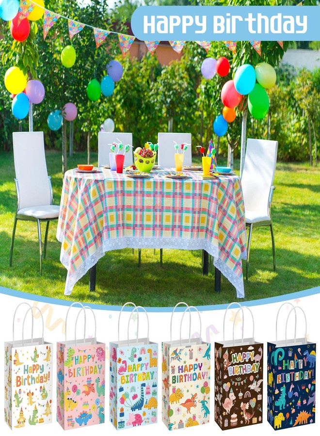 Epakh 24 Pcs Dinosaur Birthday Gift Bags with Handle Happy Birthday Dino Party Bags Dinosaur Candy Treat Goodies Paper Favors Package for Party Supplies, 8.3 x 6 x 3 Inches - Image 5