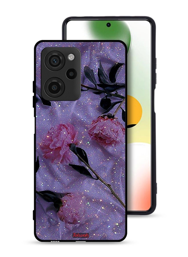 Tolwak غطاء واقي لهاتف Xiaomi Poco X5 Pro مزين بالورود اللامعة - Image 1