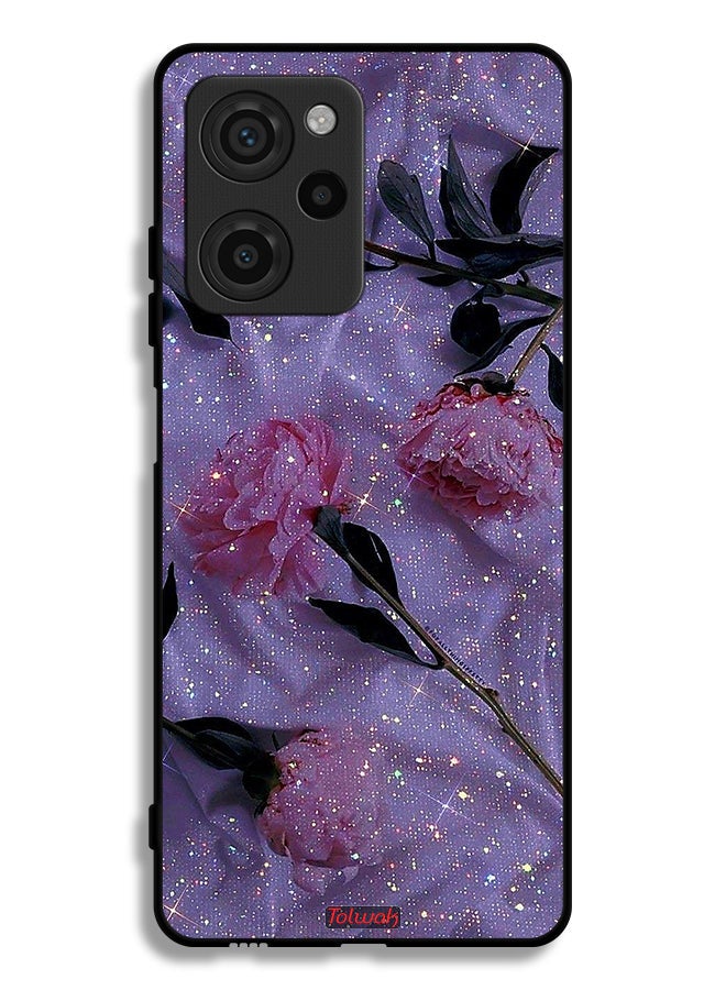 Tolwak غطاء واقي لهاتف Xiaomi Poco X5 Pro مزين بالورود اللامعة - Image 2