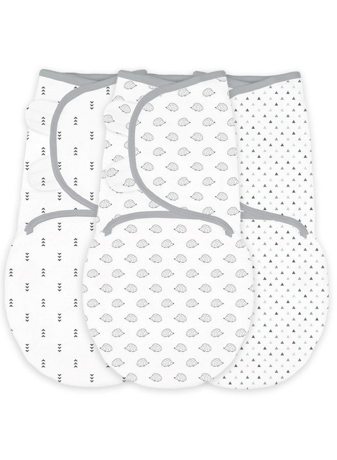 SwaddleDesigns Swaddle Blanket with Adjustable Wrap, Set of 3, Tiny Hedgehog, Black - Image 1