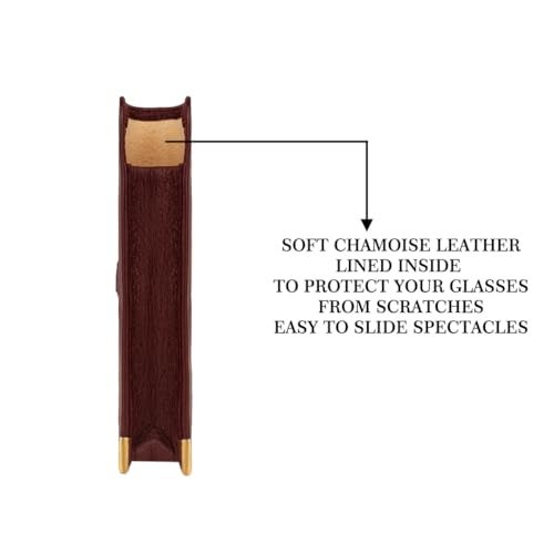 Adamis Genuine Leather Spectacles Soft Pouch for Men and Women Flexible And Durable For Sunglass Eyeglass And Reading Glass Holder compact size W43 Wine, Size 6 x 15 cm - Image 5