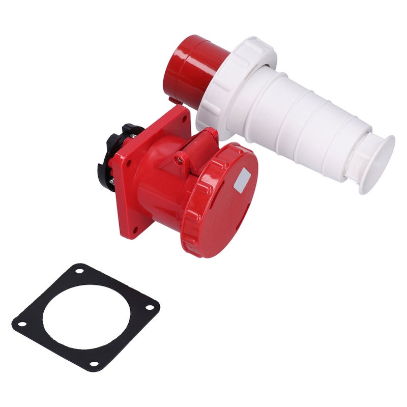 3 Phase 4 Pin Industrial Plug Socket Concealed Waterproof Power Connector Set 380415V 63A 3P+E - Image 1