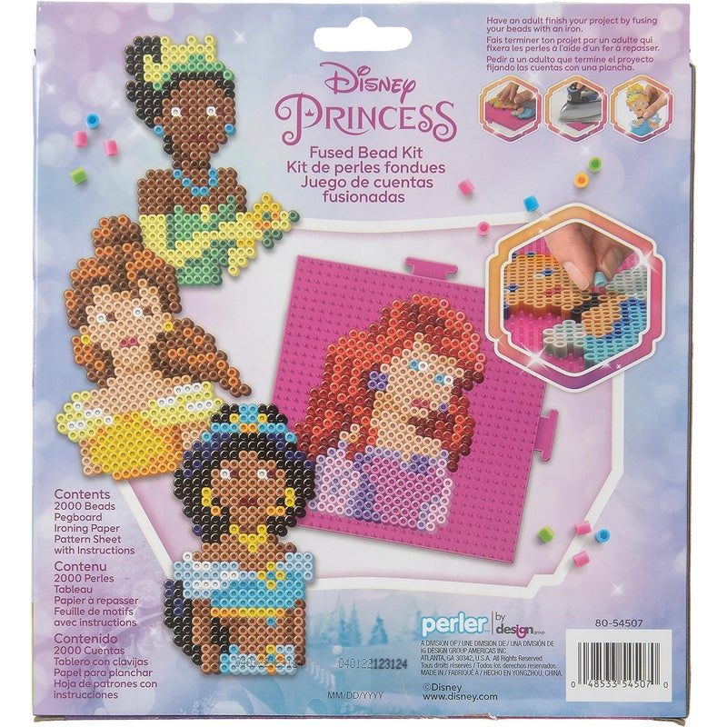 Perler Disney Princesses Fused Bead Craft Activity Kit, Includes 5 Patterns, Finished Project Sizes Vary, Multicolor 2003 Pieces - Image 2