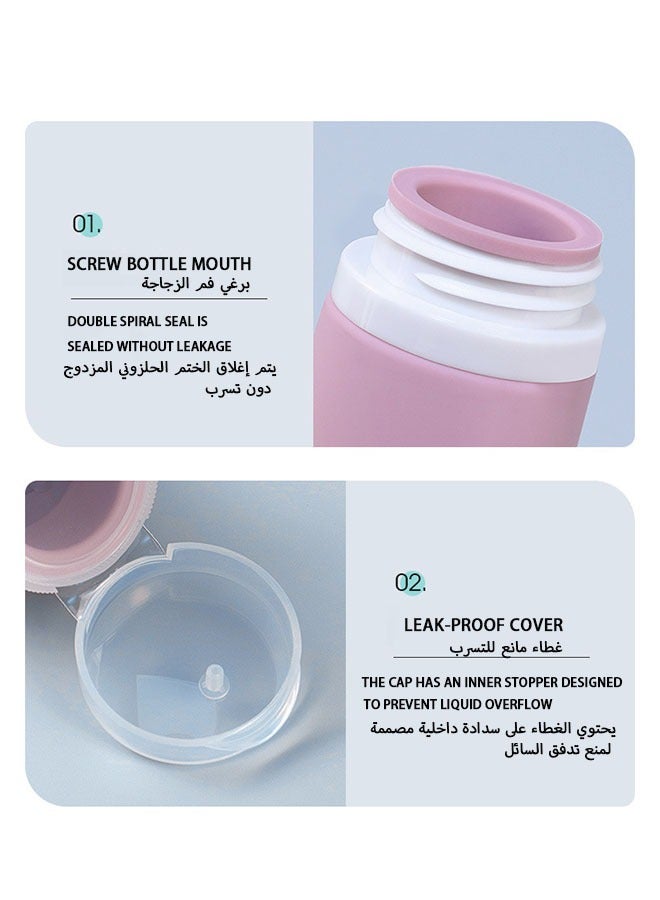3pcs Travel Bottles Set for Toiletries, 60ml Refillable Leak Proof Squeezable Silicone Tubes - Image 5
