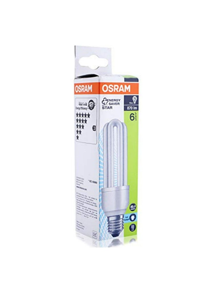 Osram Energy Saver T3| Clfi, Stick Shape, Energy Saver(15W) Screw Base E27, Day Light